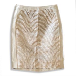 The Limited Beige Zebra Print Pencil Skirt